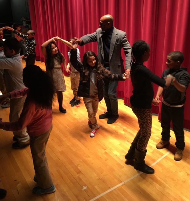 Maestro Flaco teaching ballroom dance to MLK Students