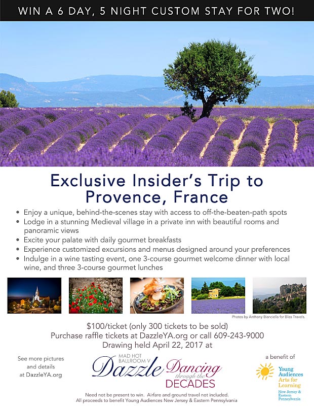 Purchase raffle tickets to win an insider's trip to Provence France!