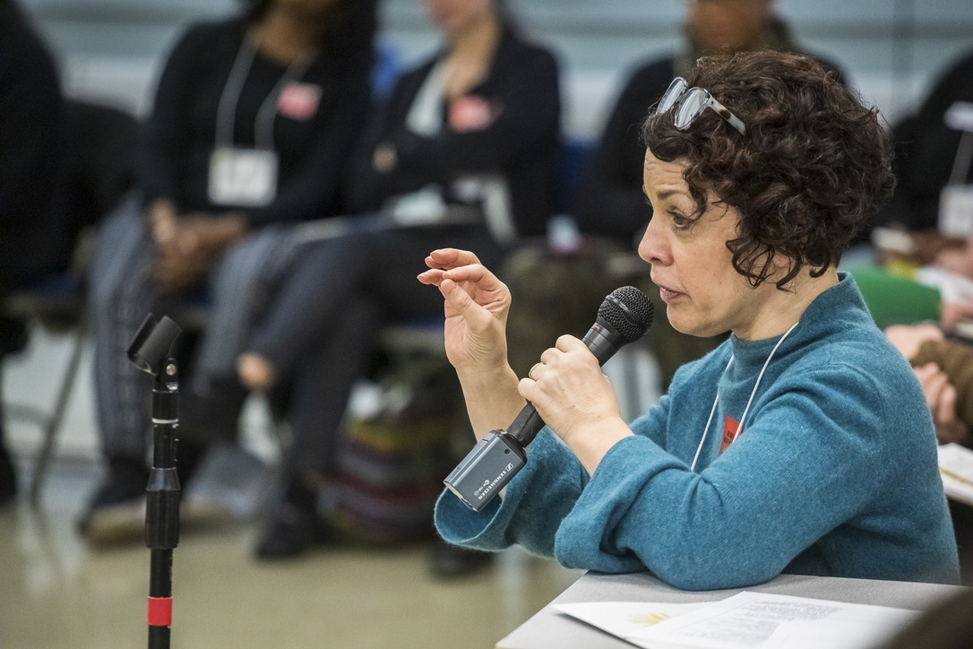 Disability Inclusion Consultant Christine Bruno leads the keynote address at the United We Discover event, a workshop the 2019-2020 APLI Fellows attended on inclusion and access for Disabled students.